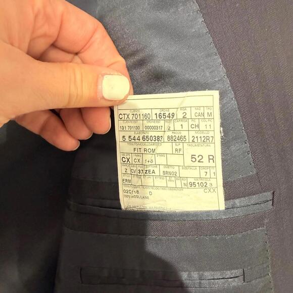 Ermenegildo Zegna 100% Wool Blazer Navy Men's 52R - Picture 6 of 6